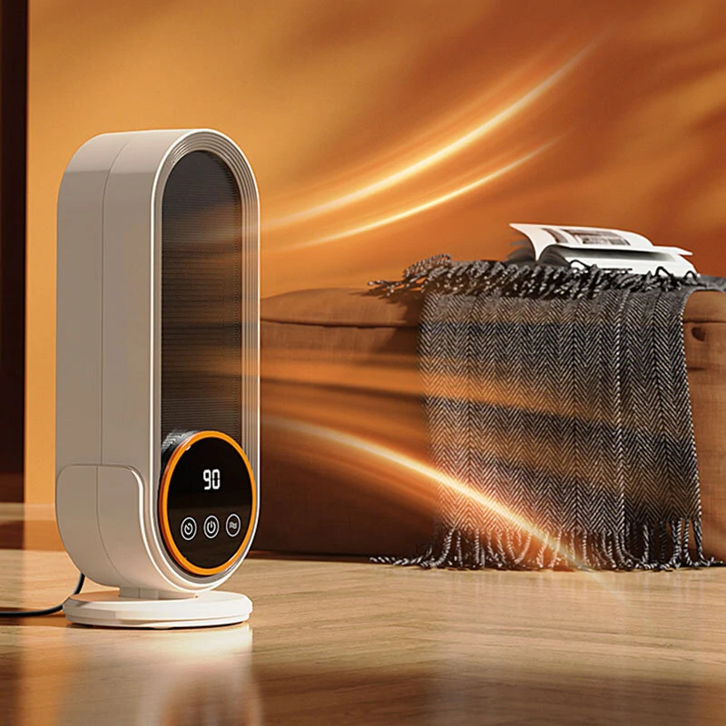 (image for) 1200W Remote Control Electric Heater Portable with LED Disaplay Desktop Fan Heater Ceramic Heating Warm Air Blower Home Office Warmer Machine for Winter